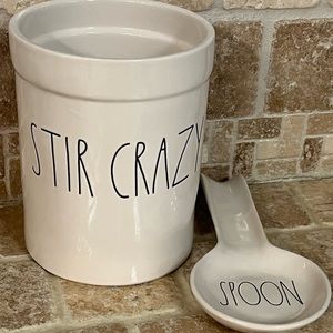 Rae Dunn Stir Crazy utensil holder with spoon rest